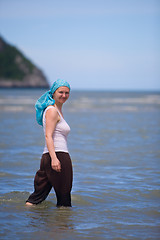 Image showing Woman at beach