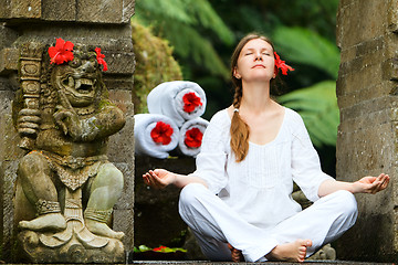 Image showing Yoga outdoors