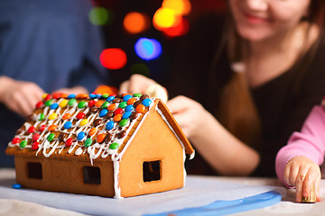 Image showing Closeup of gingerbread house