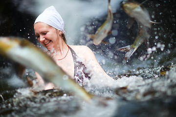 Image showing Swimming with fish