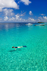 Image showing Woman snorkeling