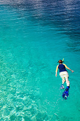 Image showing Woman snorkeling