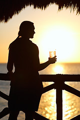 Image showing Sunset drink