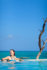 Image showing Young woman in swimming pool