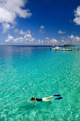 Image showing Woman snorkeling