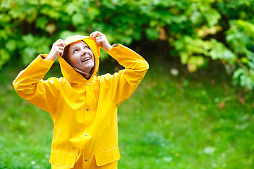 Image showing Girl under rain