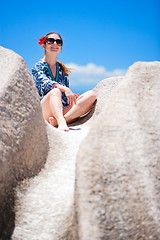 Image showing Woman on vacation in Seychelles