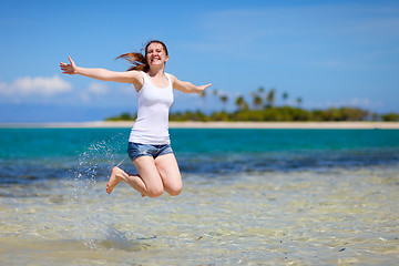 Image showing Happy girl on vacation