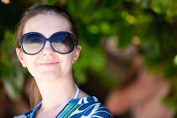 Image showing Portrait of beautiful woman in sun glasses