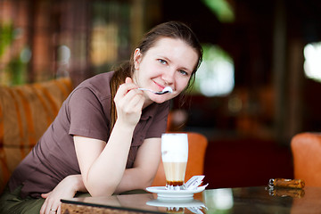 Image showing Woman with coffee