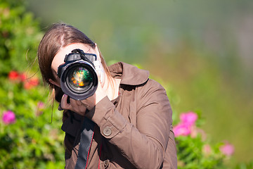 Image showing Female photographer