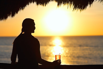 Image showing Sunset drink