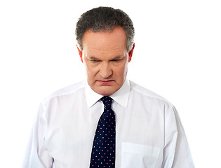 Image showing Closeup portrait of sad businessman