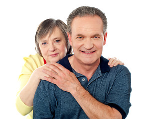 Image showing Portrait of happy aged smiling couple