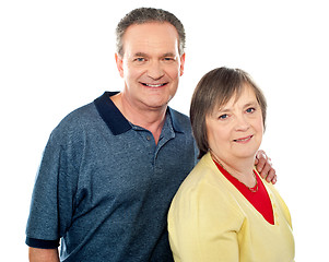 Image showing Portrait of an aged smiling couple