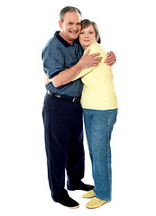 Image showing Portrait of happy couple hugging