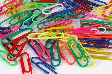 Image showing Coloured paperclips # 2