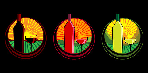 Image showing Wine bottle illustrations