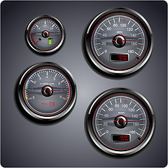 Image showing Illustrated car gauges