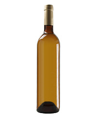 Image showing Brown bottle of white wine