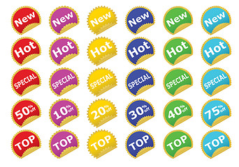 Image showing collection of color stickers