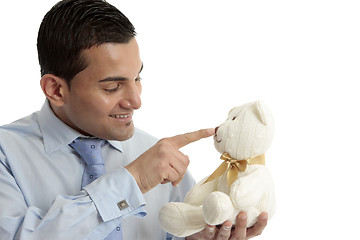 Image showing Man with teddy bear