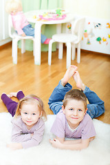 Image showing Brother and sister at home