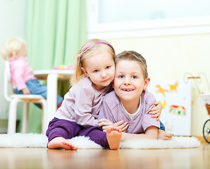 Image showing Brother and sister at home