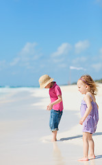 Image showing Two kids at beach