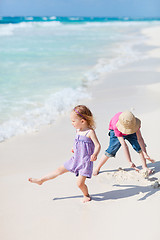 Image showing Two kids at beach