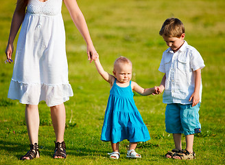 Image showing Family fun outdoors