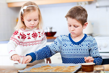 Image showing Kids baking cookies