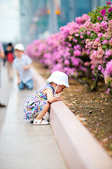 Image showing Two kids outdoor at summer day