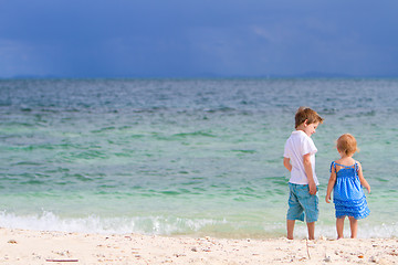 Image showing Kids on the beach