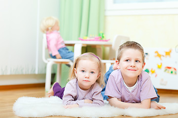 Image showing Brother and sister at home