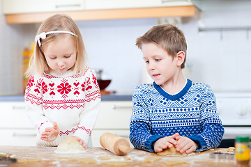 Image showing Kids baking cookies