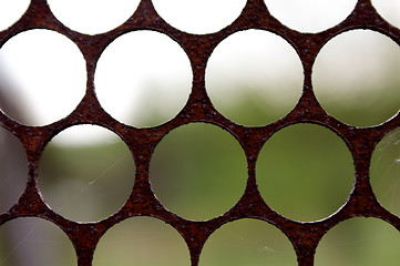 Image showing Mesh metal grate as background