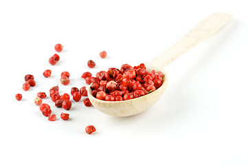 Image showing Red pepper in wooden spoon 