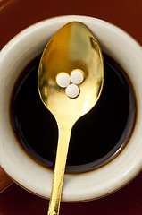 Image showing Stevia rebaudiana, support for sugar,tablets