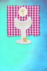 Image showing riser chalice card, my first communion for girls