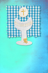 Image showing riser chalice card, my first communion for boys