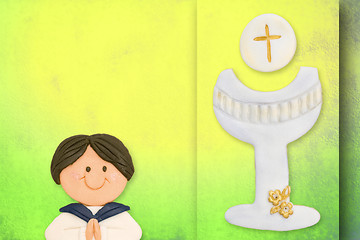 Image showing first communion greeting card