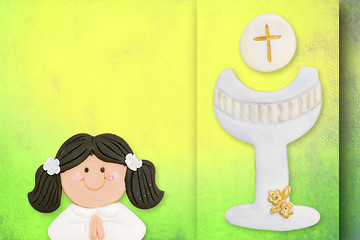 Image showing first communion greeting card