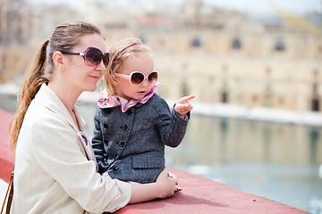 Image showing Mother and daughter portrait outdoors