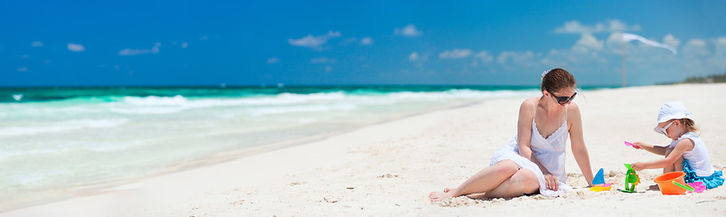 Image showing Mother and daughter on vacation