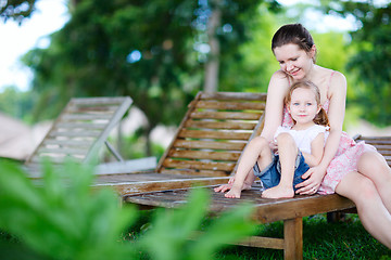 Image showing Mother and daughter outdoors