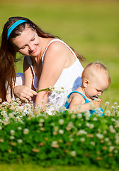 Image showing Family fun outdoors