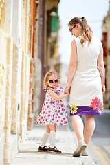 Image showing Mother and daughter portrait outdoors
