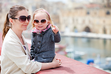 Image showing Mother and daughter portrait outdoors