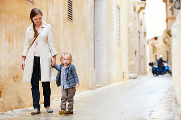 Image showing Mother and daughter portrait outdoors